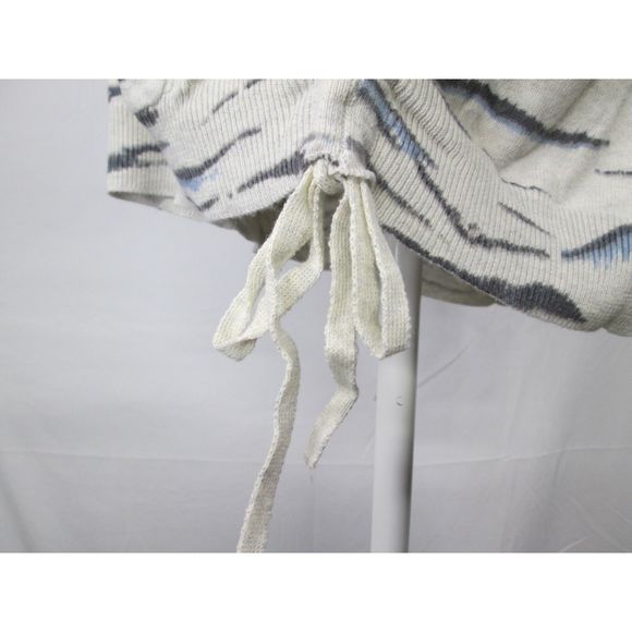 Democracy Jersey Knit Sweater Gray Tiger Tie Sides Pockets Cotton 2X (B9-129) - Picture 5 of 12